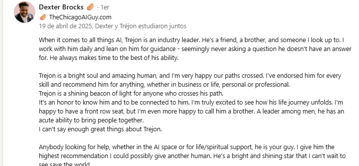 Client testimonial